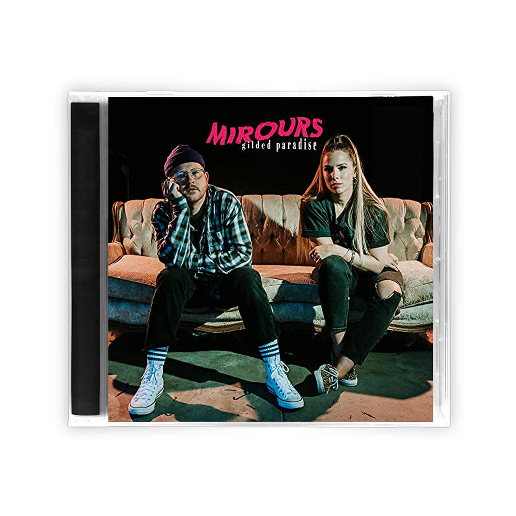 image of a jeweled case cd on a white background. cover says mirours at the top, and then there is a photo of a man and a woman sitting on a couch 