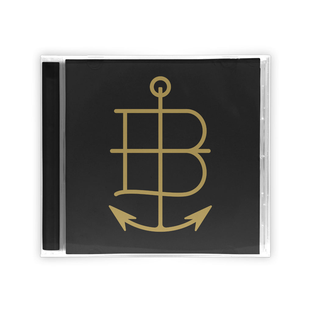 image of the cover for the album songs for the late night drive home. cover is black and has a gold letter B and an anchor